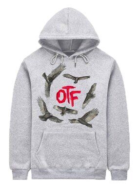 Lil Durk OTF Only The Family Birds Graphic Hoodie Gray Small